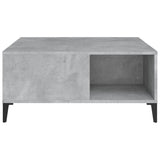 Tavolino Salotto Grigio Cemento 80x80x36,5 cm Legno truciolato