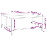 Tavolino Salotto Grigio Cemento 80x80x36,5 cm Legno truciolato