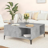 Tavolino Salotto Grigio Cemento 80x80x36,5 cm Legno truciolato