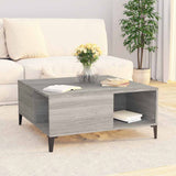 Tavolino Salotto Grigio Sonoma 80x80x36,5 cm Legno truciolato