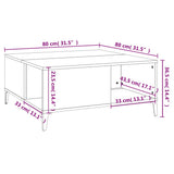 Tavolino Salotto Grigio Sonoma 80x80x36,5 cm Legno truciolato