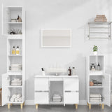 Mobile Lavabo Bianco Lucido 80x33x60 cm in Legno truciolato