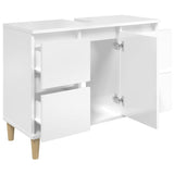 Mobile Lavabo Bianco Lucido 80x33x60 cm in Legno truciolato