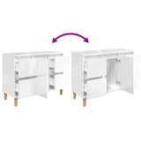 Mobile Lavabo Bianco Lucido 80x33x60 cm in Legno truciolato