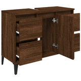 Mobile Lavabo Rovere Marrone 80x33x60 cm in Legno truciolato