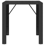 Tavolo Bar con Piano in Vetro Nero 105x80x110 cm Polyrattan