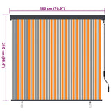 Tenda a Rullo Esterna Rigato Giallo e blu 180 x 250 cm Tessuto