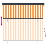 Tenda a Rullo Esterna Arancione e bianco 180 x 250 cm Tessuto