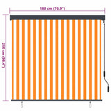 Tenda a Rullo Esterna Arancione e bianco 180 x 250 cm Tessuto