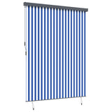 Tenda a rullo Blu e Bianco 200 x 250 cm Tessuto e Alluminio