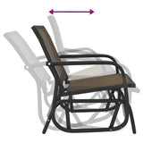 Sedie a Dondolo Giardino 2pz Marroni 61x76x87 Textilene Acciaio