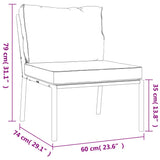 Sedie da Giardino con Cuscini Grigi 2pz 60x74x79 cm Acciaio