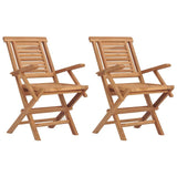 Sedie da Giardino Pieghevoli 2pz 56x63x90cm Legno Massello Teak