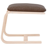 Poggiapiedi Marrone Scuro 51x41x40 cm in Tessuto