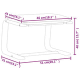 Poggiapiedi Marrone Scuro 51x41x40 cm in Tessuto