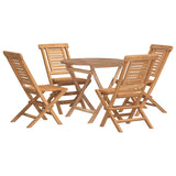 Set da Pranzo per Giardino 5 pz in Legno Massello di Teak
