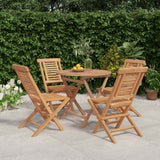 Set da Pranzo per Giardino 5 pz in Legno Massello di Teak
