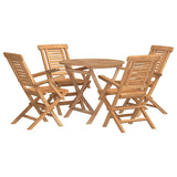 Set da Pranzo per Giardino 5 pz in Legno Massello di Teak
