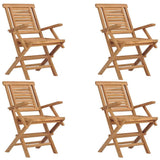 Set da Pranzo per Giardino 5 pz in Legno Massello di Teak