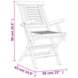 Set da Pranzo per Giardino 5 pz in Legno Massello di Teak
