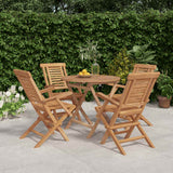 Set da Pranzo per Giardino 5 pz in Legno Massello di Teak