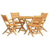 Set da Pranzo per Giardino 5 pz in Legno Massello di Teak