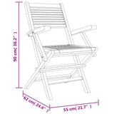 Set da Pranzo per Giardino 5 pz in Legno Massello di Teak