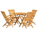 Set da Pranzo per Giardino 5 pz in Legno Massello di Teak