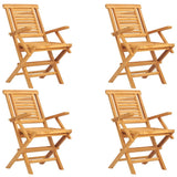 Set da Pranzo per Giardino 5 pz in Legno Massello di Teak