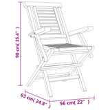 Set da Pranzo per Giardino 5 pz in Legno Massello di Teak