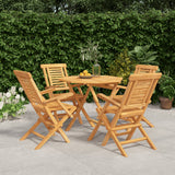Set da Pranzo per Giardino 5 pz in Legno Massello di Teak