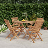 Set da Pranzo per Giardino 5 pz in Legno Massello di Teak