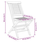 Sedie da Giardino Pieghevoli 6pz 47x63x90cm Legno Massello Teak