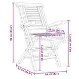 Sedie da Giardino Pieghevoli 8pz 56x63x90cm Legno Massello Teak