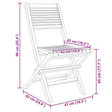 Sedie da Giardino Pieghevoli 8pz 47x62x90cm Legno Massello Teak