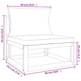Set Salotto da Giardino 4 pz con Cuscini Verdi Legno Massello
