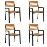 Set Pranzo da Giardino 5 pz Legno Massello di Acacia e Metallo