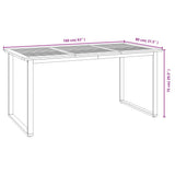 Set Pranzo da Giardino 5 pz Legno Massello di Acacia e Metallo