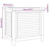 Contenitore Giardino con Borsa 60x50x58cm Legno Massello Teak