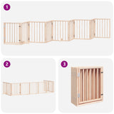 Cancello per Cani con Porta Pieghevole 9 Pannelli 450 cm Pioppo