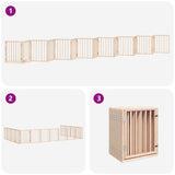 Cancello per Cani Porta Pieghevole 15 Pannelli 750 cm in Pioppo