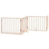 Cancello per Cani Porta Pieghevole 8 Pannelli 640 cm in Pioppo