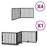 Cancello Cani Porta Pieghevole Nero 12 Pannelli 960 cm Pioppo
