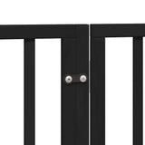 Cancello Cani Porta Pieghevole Nero 12 Pannelli 960 cm Pioppo