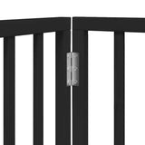 Cancello Cani Porta Pieghevole Nero 12 Pannelli 960 cm Pioppo