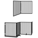 Cancello per Cani Porta Pieghevole Nero 6 Pannelli 480cm Pioppo