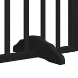 Cancello Cani Porta Pieghevole Nero 8 Pannelli 640 cm Pioppo