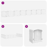 Cancello Cani Porta Pieghevole Bianco 15 Pannelli 750 cm Pioppo