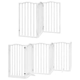Cancello Cani Porta Pieghevole Bianco 9 Pannelli 450 cm Pioppo