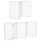 Cancello Cani Porta Pieghevole Bianco 12 Pannelli 600 cm Pioppo